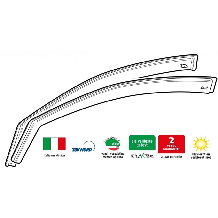 Ανεμοθραύστες Εμπρόσθιοι Isuzu D-Max 2002-2012 4D 2τμχ G3